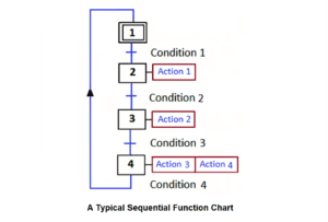 What is plc program | The Core Systems what is plc program What is plc program | The Core Systems A Typical Sequential Function Chart 1 300x203